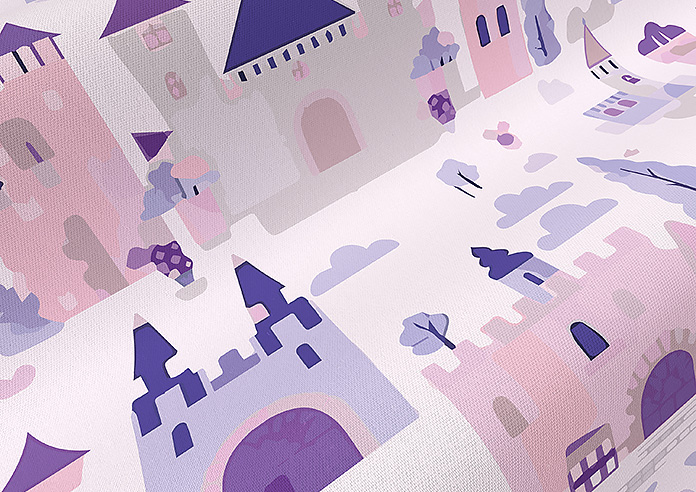 Magic Castle, Fairy Purple - Twist&Fit Roman Blind - Image 4